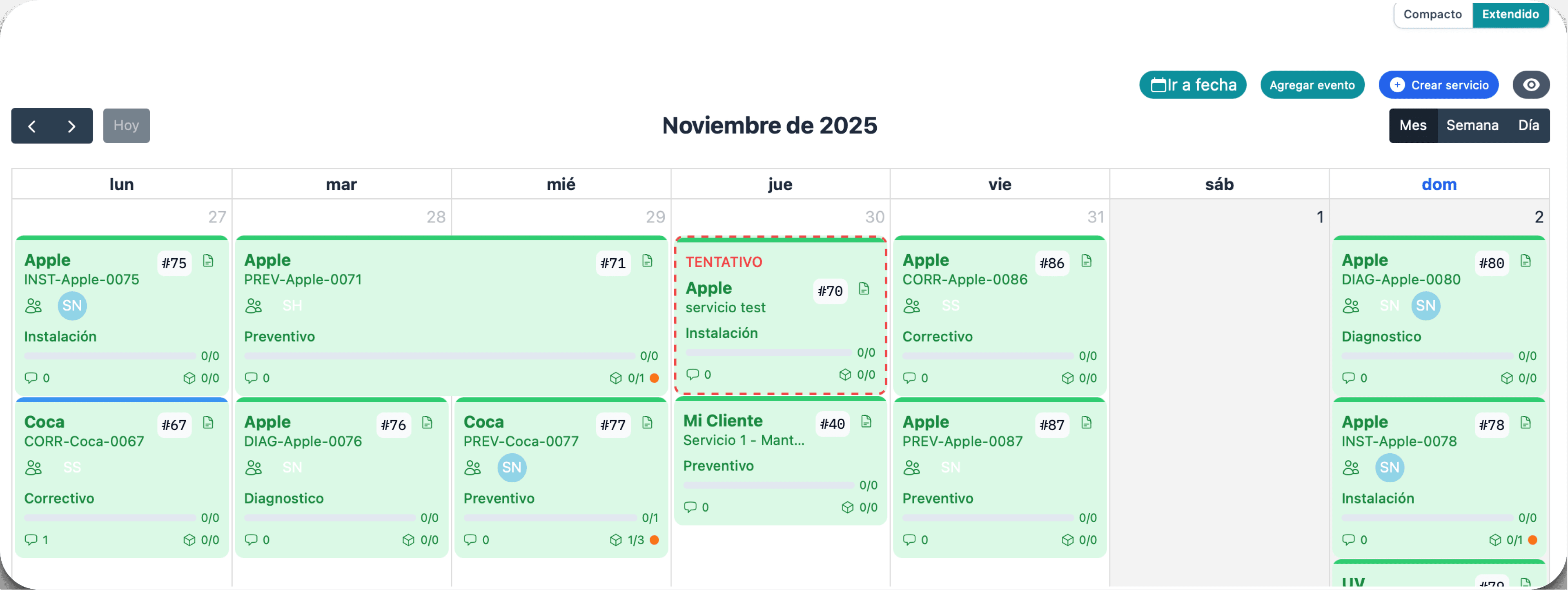 Control de Operación Diaria